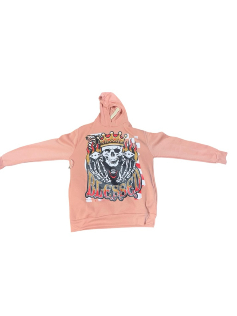 Men's REASON Pink Blessed Skull Graphic Hoodie L